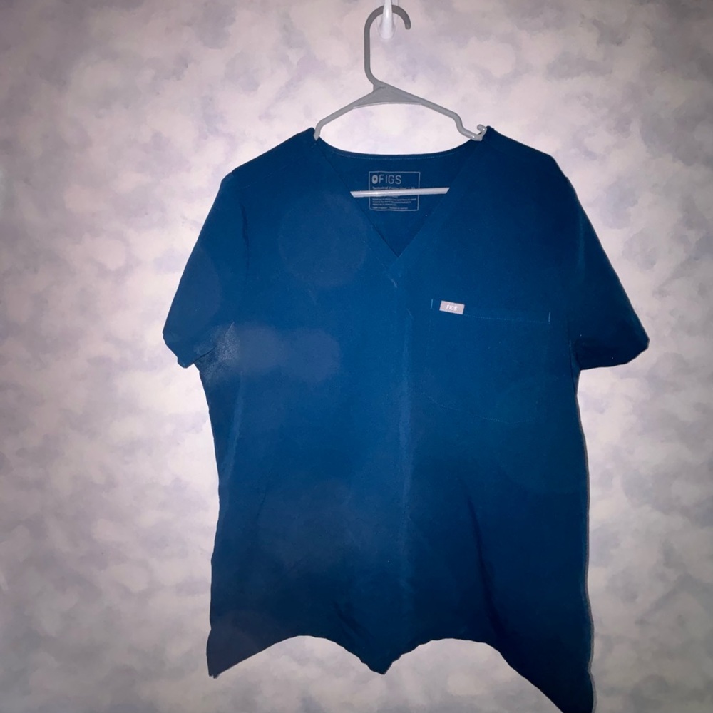 Figs XL Catarina One-Pocket Scrub Top in Deep Reef